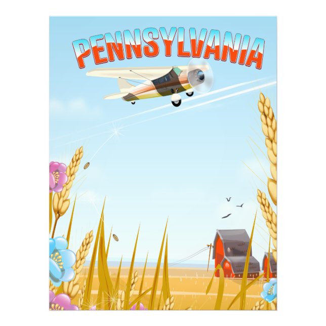 Pennsylvania Rural-reseaffisch Fototryck (Framsidan)