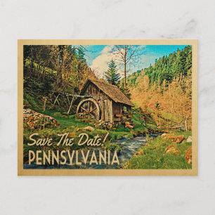 Pennsylvania Spara Datum Rustik Stuga Kvarn Meddelande Vykort