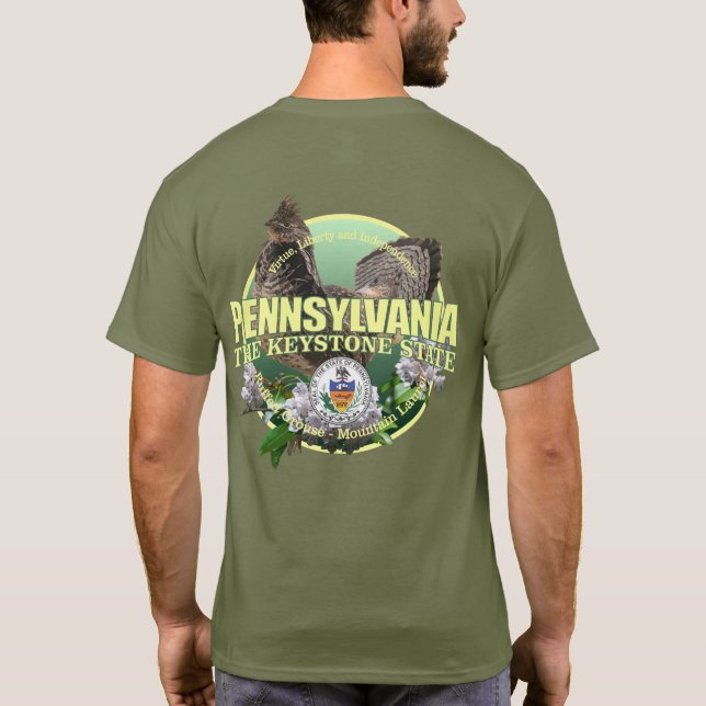 Pennsylvania State Bird & Flower T Shirt (Baksida)