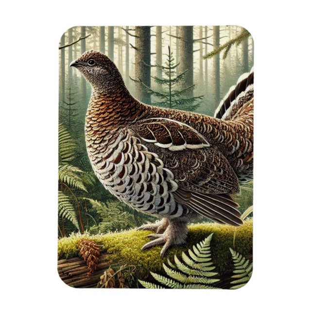 Pennsylvania State Bird Ruffed Grouse Magnet (Vertikal)