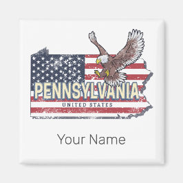 Pennsylvania State Karta United Stater Vintage USA Magnet