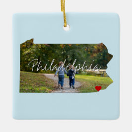 Pennsylvania State Photo infoga och namn Julgransprydnad Keramik