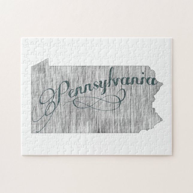 Pennsylvania State Typography Pussel (Horisontell)