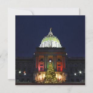 Pennsylvania-staten Huvudstad Julgran Ljus Julkort