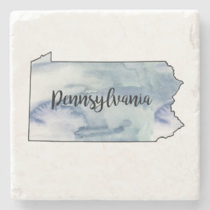 Pennsylvania-staten Karta Marble Stone Underlägg