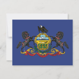 Pennsylvania Statens Flagga Hästar Vykort