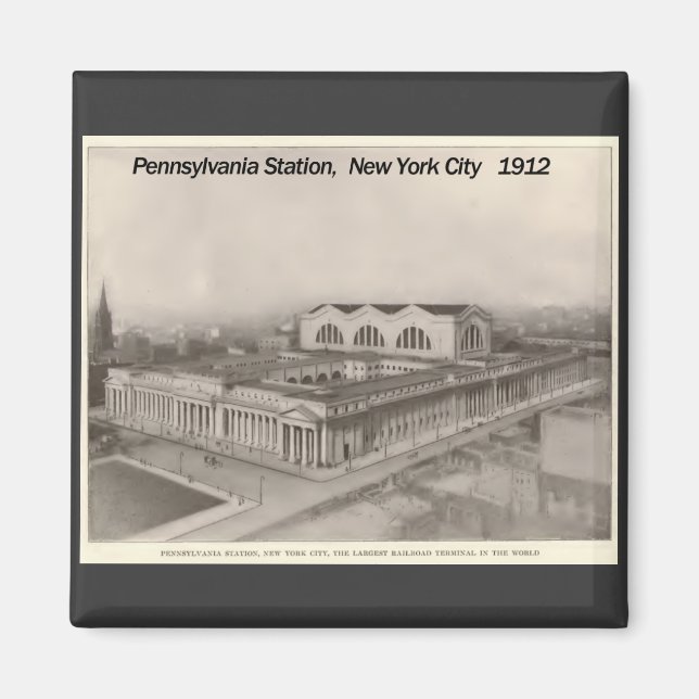 Pennsylvania Station New York 1912 Magnet (Framsidan)