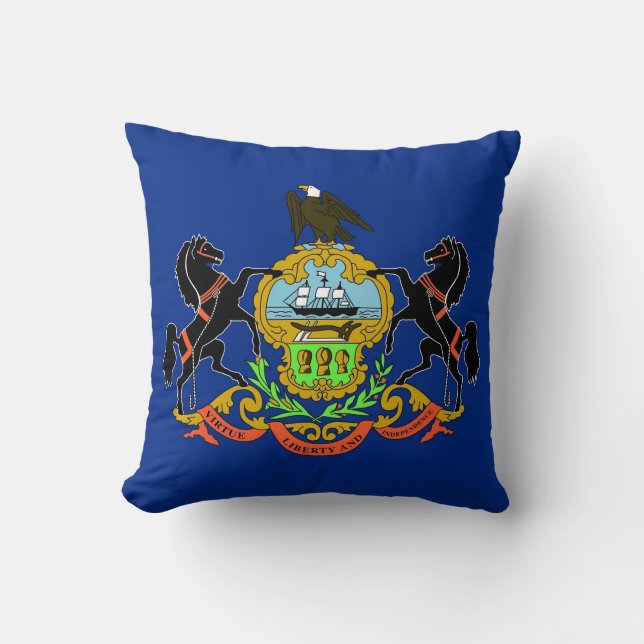 Pennsylvania Statlig flagga American MoJo Pillow Kudde (Framsida)