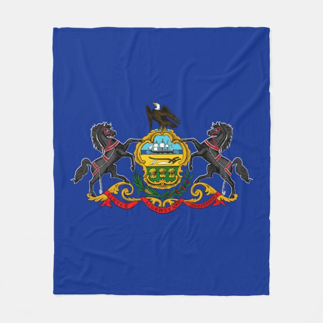 Pennsylvania Statlig flagga Design Fleecefilt (Framsidan)
