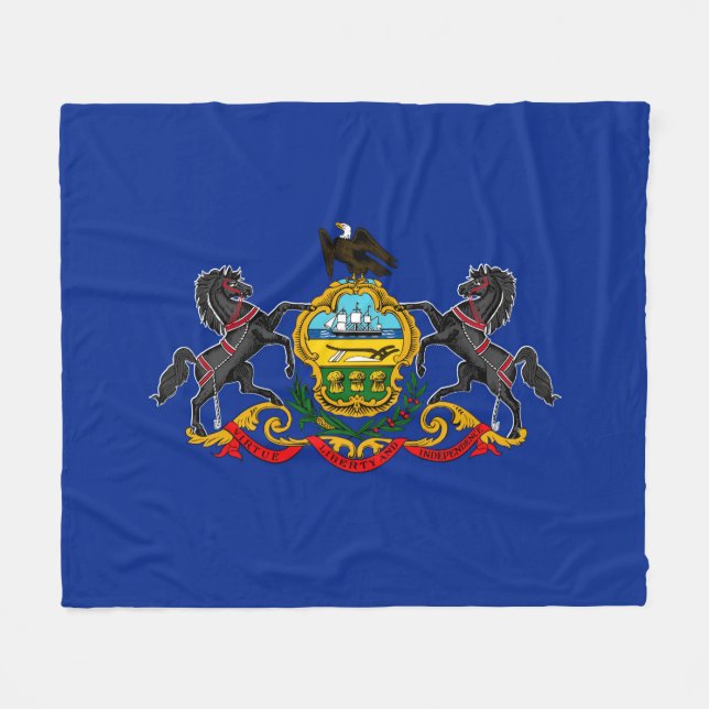 Pennsylvania Statlig flagga Design Fleecefilt (Framsidan (Horisontell))