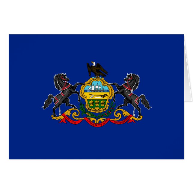 Pennsylvania Statlig flagga Design Hälsningskort (Framsidan Horizontal)