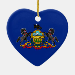 Pennsylvania Statlig flagga Design Julgransprydnad Keramik