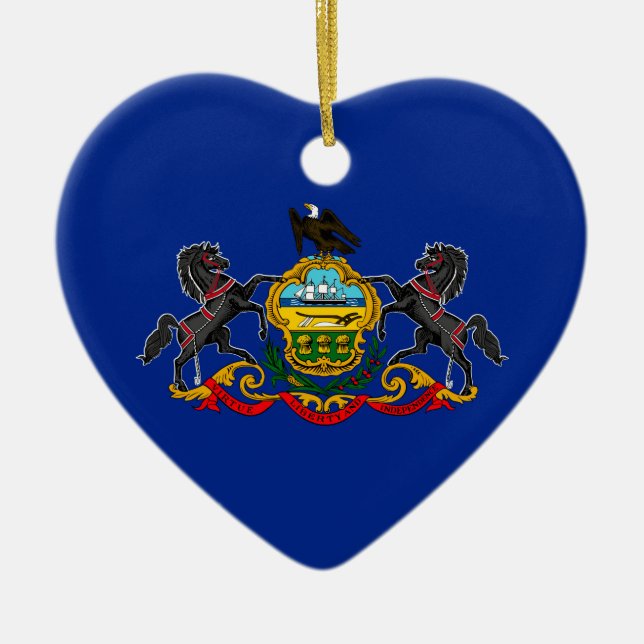 Pennsylvania Statlig flagga Design Julgransprydnad Keramik (Framsidan)