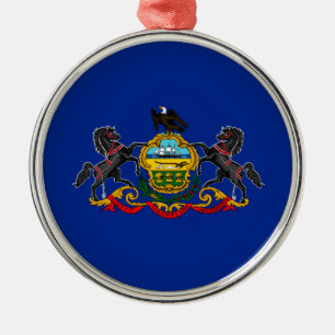 Pennsylvania Statlig flagga Design Julgransprydnad Metall