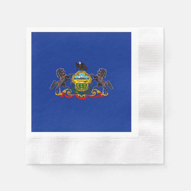 Pennsylvania Statlig flagga Design Pappersservett (Framsidan)