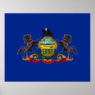 Pennsylvania Statlig flagga Design Poster