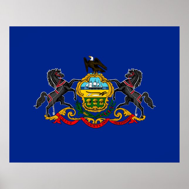 Pennsylvania Statlig flagga Design Poster (Framsidan)