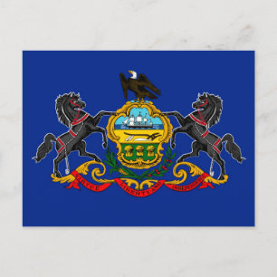 Pennsylvania Statlig flagga Design Vykort