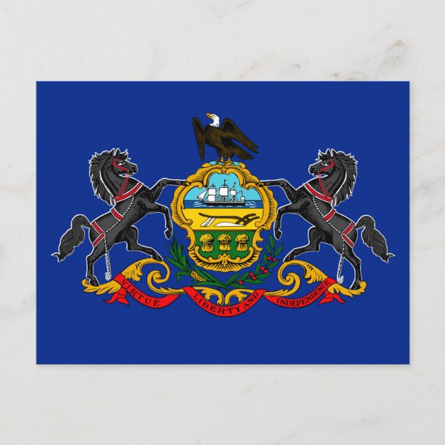 Pennsylvania Statlig flagga Design Vykort (Framsida)