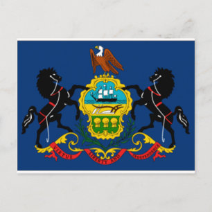 Pennsylvania Statlig flagga Detail Vykort
