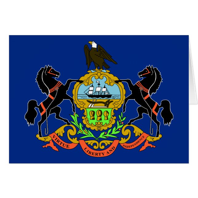 Pennsylvania statlig flagga hälsningskort (Framsidan Horizontal)
