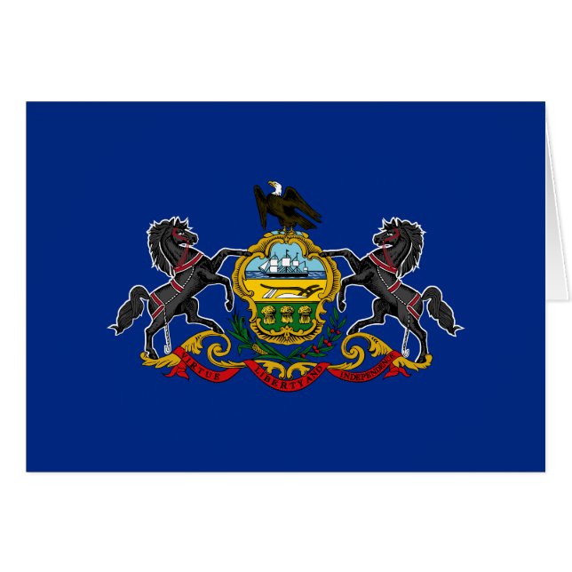 Pennsylvania Statlig flagga Hälsningskort (Framsidan Horizontal)