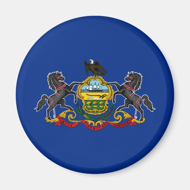 Pennsylvania Statlig flagga Magnet (Framsidan)