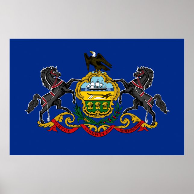 Pennsylvania statlig flagga poster (Framsidan)