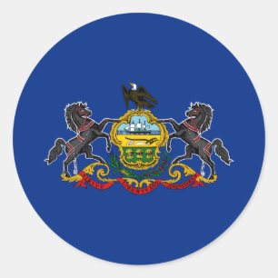 Pennsylvania Statlig flagga Runt Klistermärke