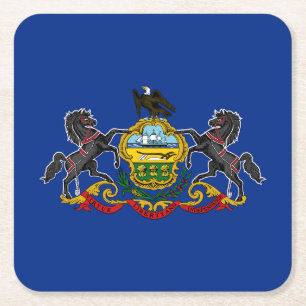Pennsylvania Statlig flagga Underlägg Papper Kvadrat