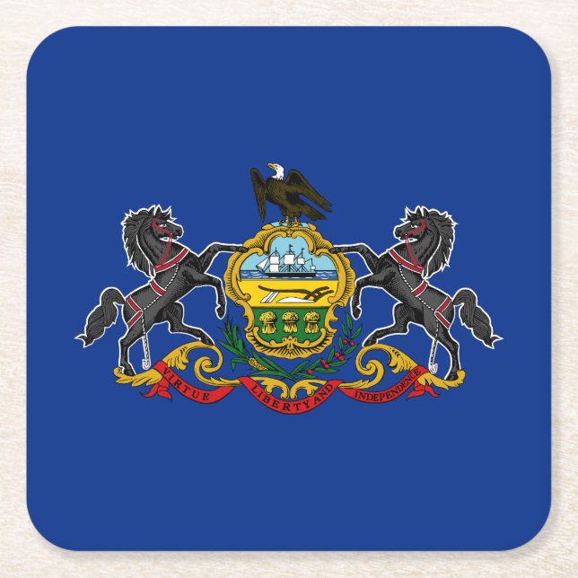 Pennsylvania Statlig flagga Underlägg Papper Kvadrat (Framsidan)