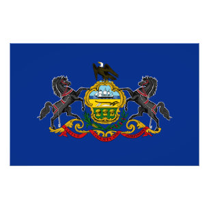 Pennsylvania Statlig flagga USA Fototryck