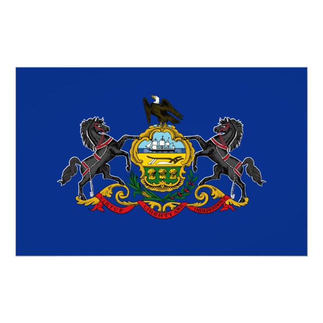Pennsylvania Statlig flagga USA Fototryck (Framsidan)