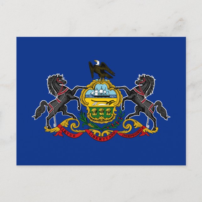 Pennsylvania Statlig flagga Vykort (Framsida)