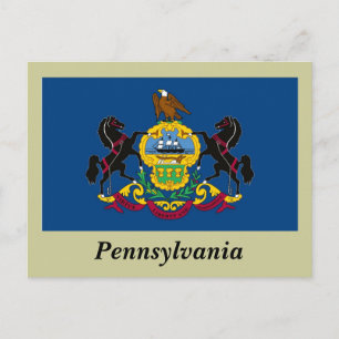 Pennsylvania Statlig flagga Vykort