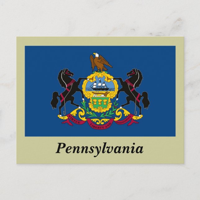 Pennsylvania Statlig flagga Vykort (Framsida)