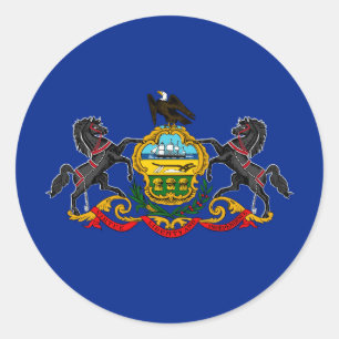 Pennsylvania statlig flaggadesign runt klistermärke