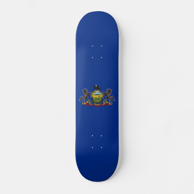 Pennsylvania statsflagga mini skateboard bräda 18,5 cm (Framsida)