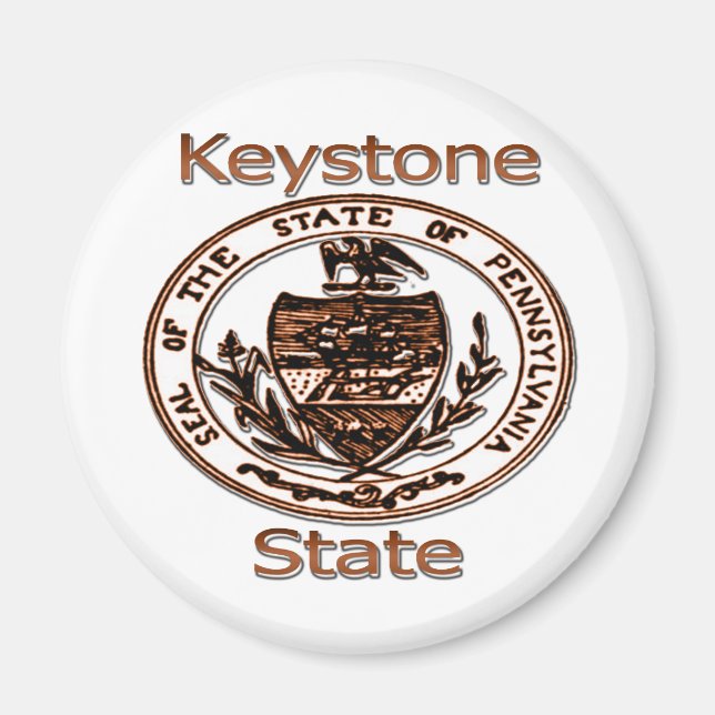 Pennsylvania - Statsförseglingen Keystone Magnet (Framsidan)