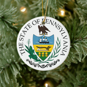 Pennsylvania-tecken Julgransprydnad Keramik