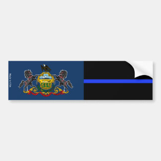 Pennsylvania Thin Blue Line Flagga Bumper Sticker Bildekal