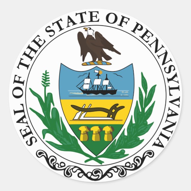Pennsylvania Underbar Seal Runt Klistermärke (Framsida)