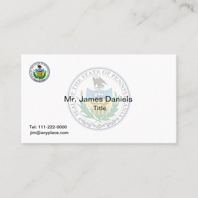 Pennsylvania Underbar Seal Visitkort (Framsida)