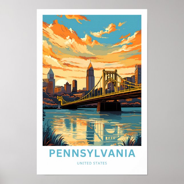 Pennsylvania United Stater Travel Print Poster (Framsidan)