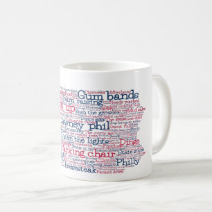 Pennsylvania USA Slang Ord Art Karta Coffee Mugg