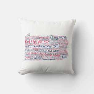Pennsylvania USA Slang Ord Art Karta Dekorativ kud Kudde