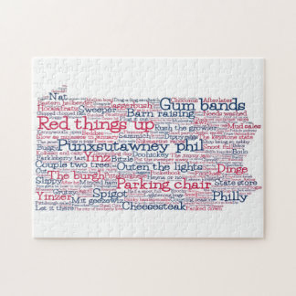 Pennsylvania USA Slang Ord Art Karta Jigszle Puzzl Pussel
