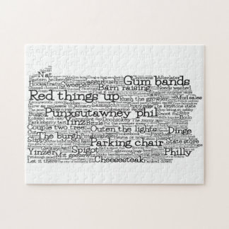 Pennsylvania USA Slang Ord Art Karta Jigszle Puzzl Pussel