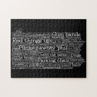 Pennsylvania USA Slang Ord Art Karta Jigszle Puzzl Pussel