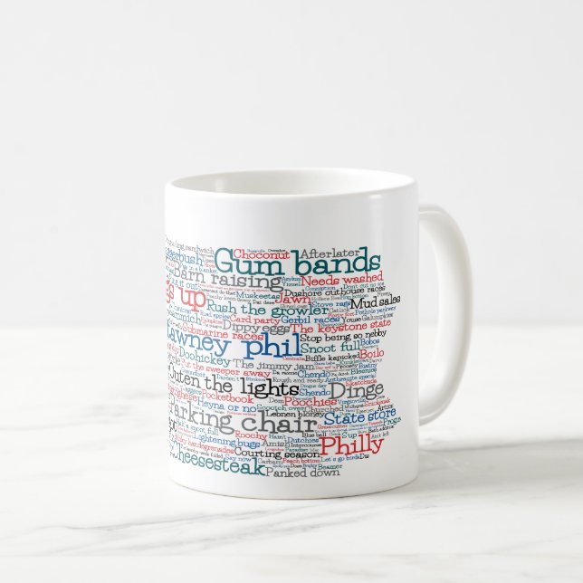 Pennsylvania USA Slang Ord Art Karta Kaffemugg (Framsida höger)